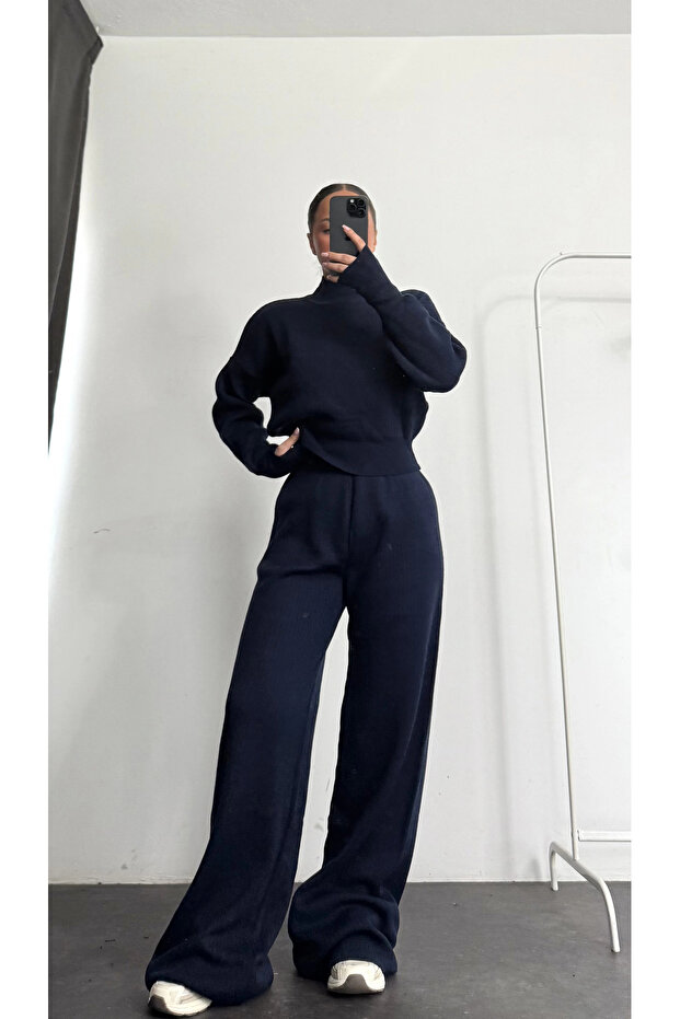 Monica Knitwear Set - Navy Blue