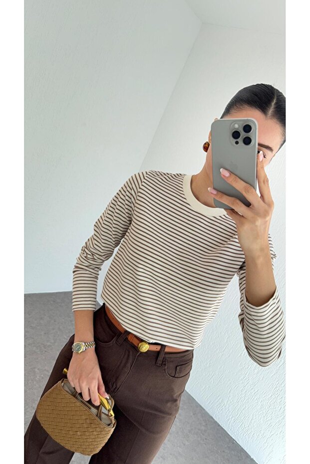 Coffee Striped Tok Basic - 3