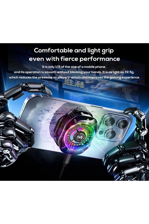 Memo Cx10 Phone Cooler Fan with Radiator, Magsafe Attachment, Power Adjustable Fan with Different Degrees, Rgb Lighted Fan - 2
