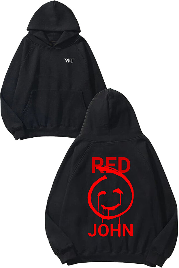 Red John the Mentalist 2 Design Back Printed Black Hooded Sweatshirt