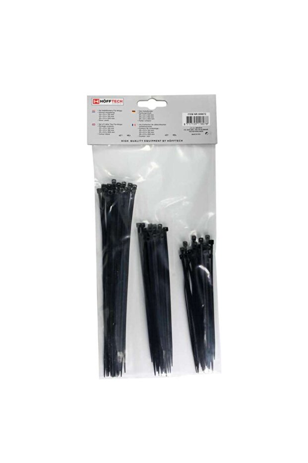 Set de 75 buc Coliere de Plastic, culoare negru,Hofftech,rezistente UV - 1