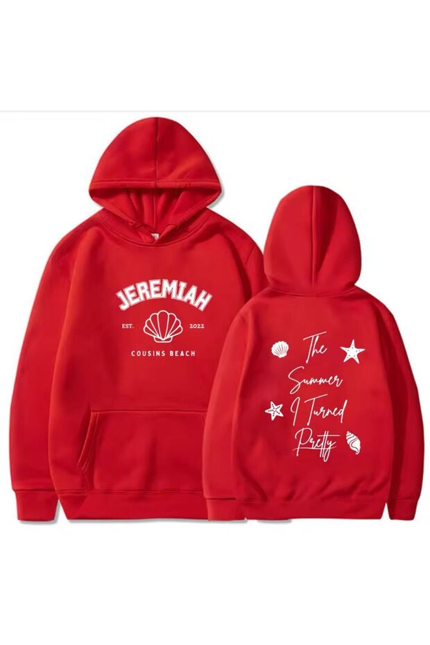 سويت شيرت كبير الحجم من القطن مطبوع عليه Team Jeremiah من الأمام والخلف مكون من 3 خيوط