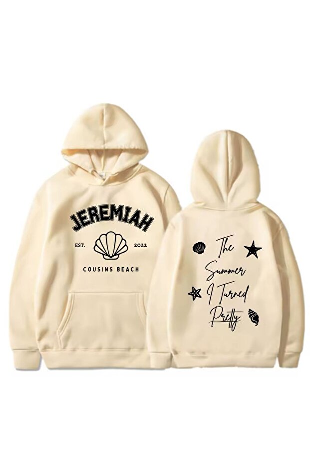 سويت شيرت كبير الحجم من القطن مطبوع عليه Team Jeremiah من الأمام والخلف مكون من 3 خيوط