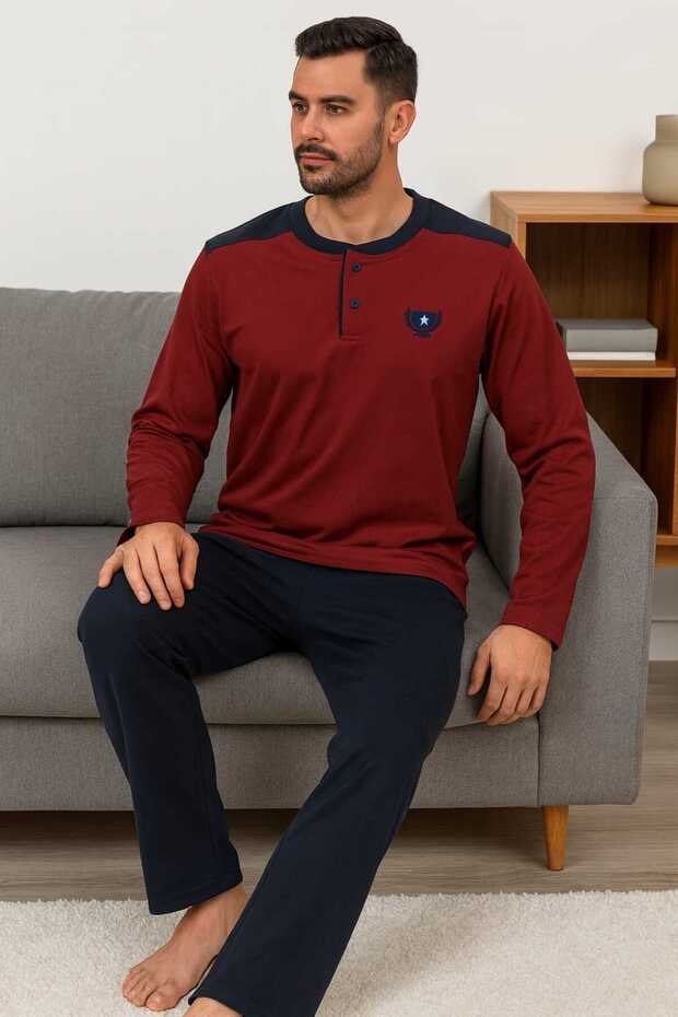 Erkek Pijama Takımı %100 Pamuk - 3