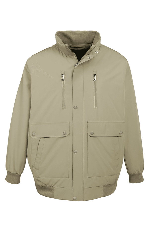 Plus Size Cotton Seasonal Coat with Ribbing (Extra Wide Fit)