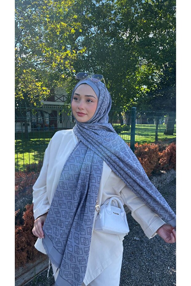 kadın Ebray Pamuk İpek Şal - 3