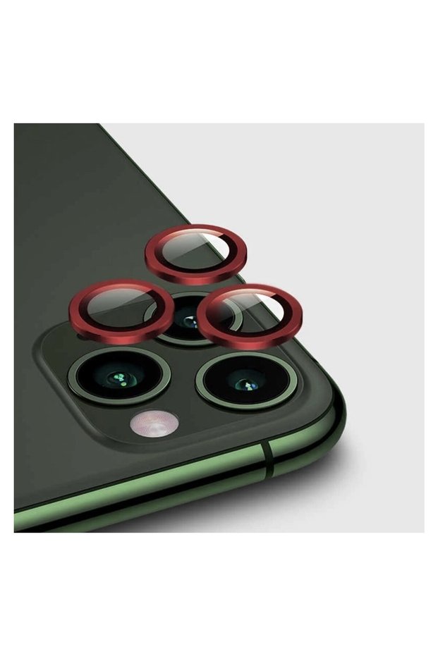 Apple iPhone 13 Pro Camera Protective Lens Eyepiece Set of 3 with Metal Frame Red Red