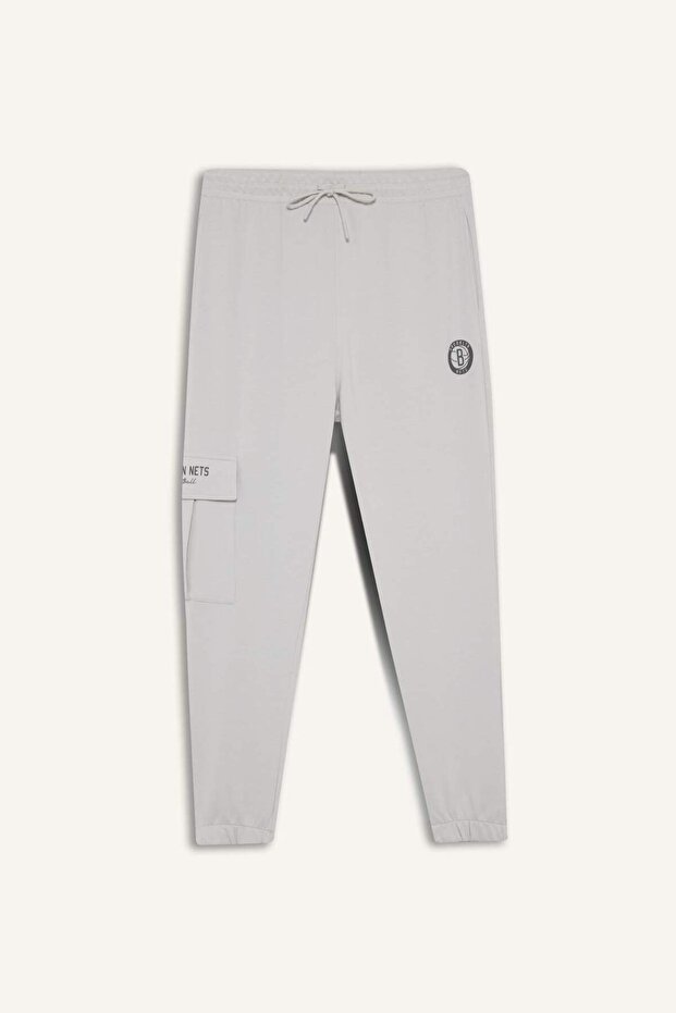 DeFactoFit NBA Brooklyn Nets Standart Fit Skuba Dalgıç Kumaş Jogger F8735AX25AU - 1