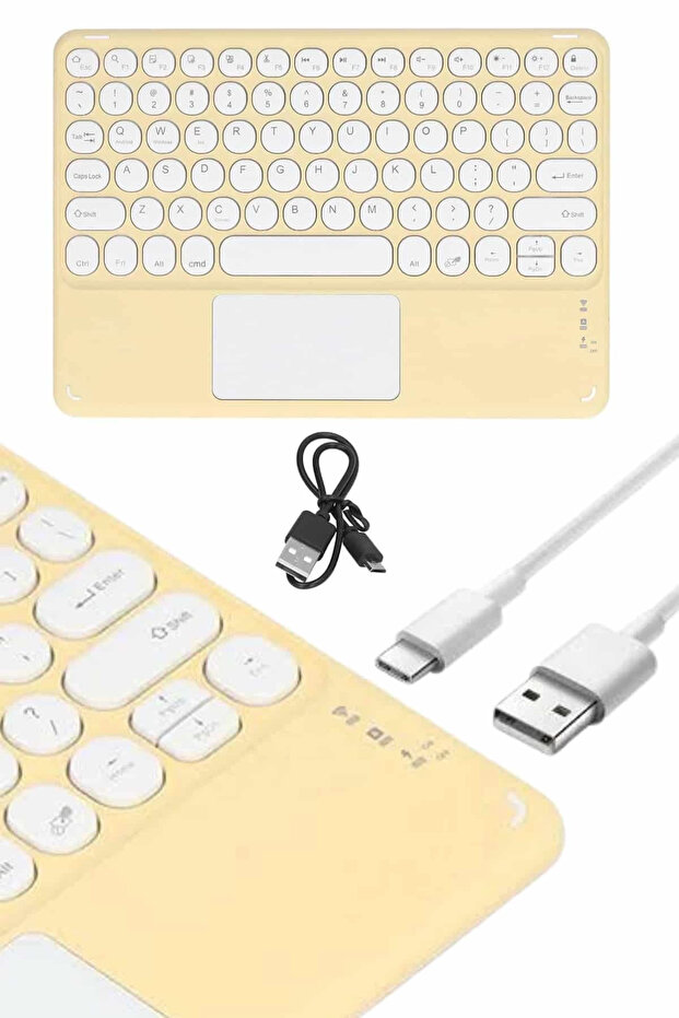Android ve İOS Uyumlu Bluetooth Klavye Touchpad Slim Kablosuz Wifi Q Klavye - 3