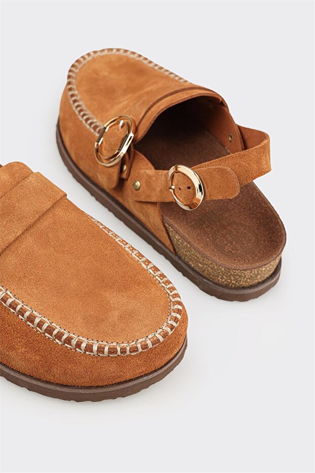 Taba Deri Kadın Terlik - 5