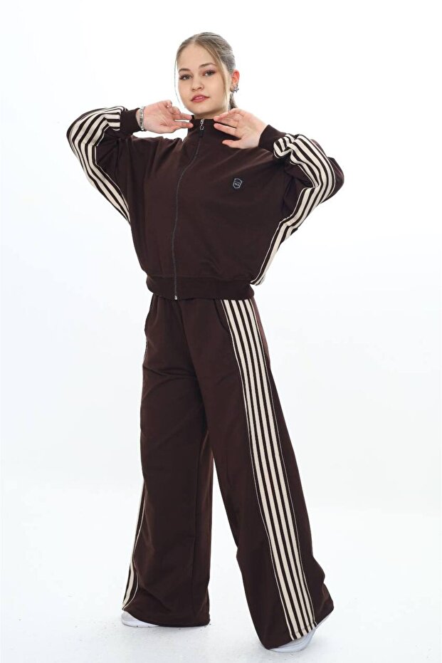 Girl's 100% Cotton Oversize Bottom & Top Long Sleeve Tracksuit Set-183