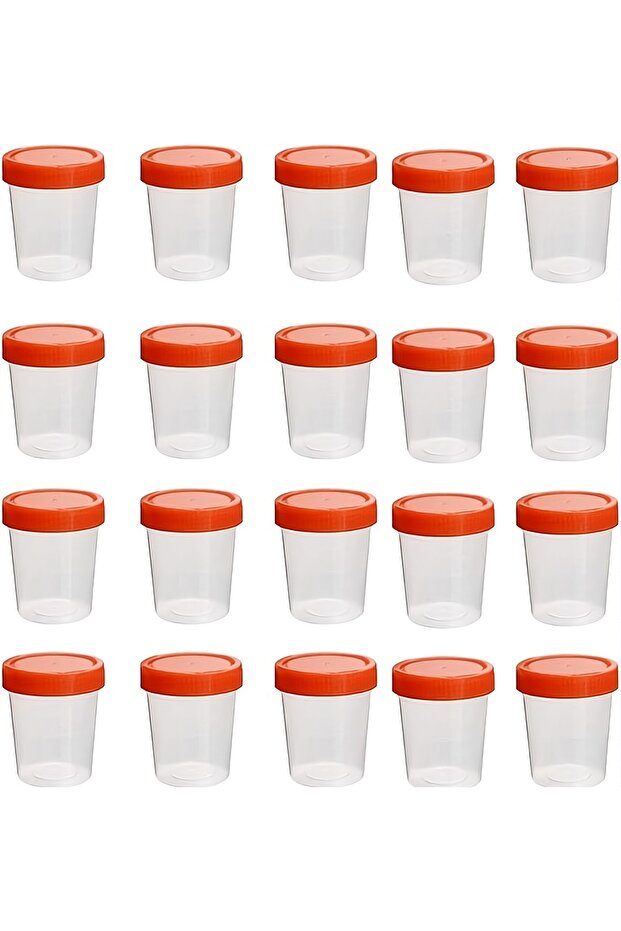 Specimen Cups with Lids, 120mL, Clear Sample Containers, Lab Collection Cups with Labels, Random Col - 2