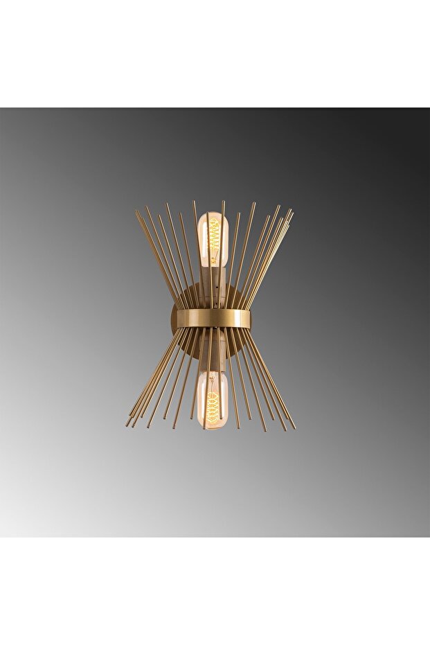 Kirpi Çift Yönlü 2'Li Duvar Aplik Aydınlatma Parlak Gold KIRPI-3092 - 4