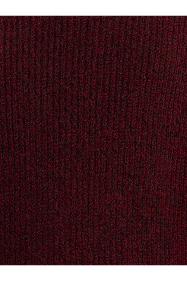 2268 Rollkragen-Oversize-Pullover – Dunkelrot - 4
