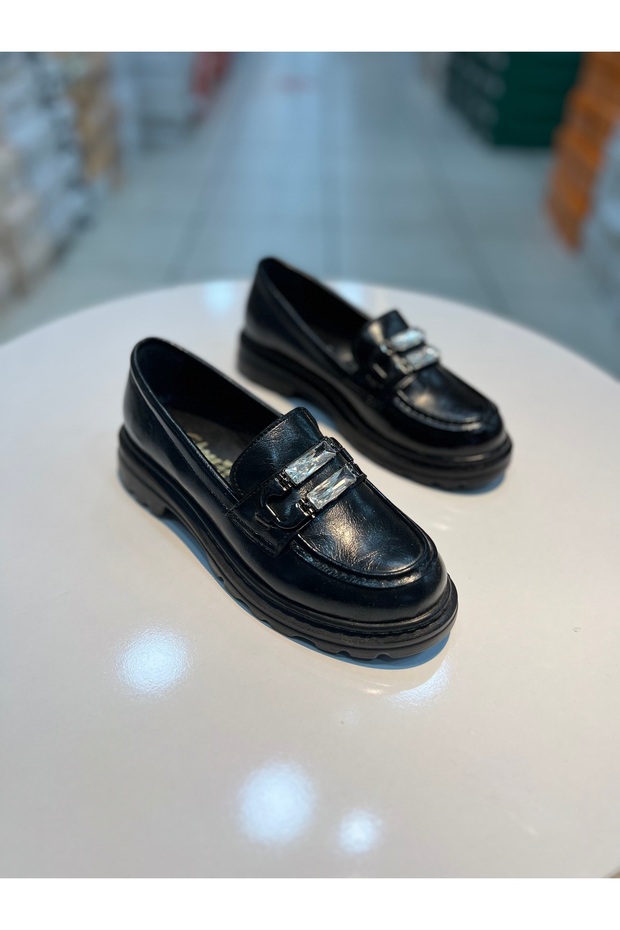 Hco Stone Buckle Stylish Women's Loafer Shoes