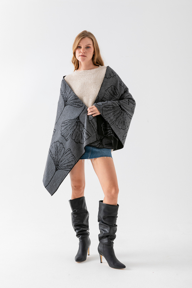 Leaf Pattern Shoulder Wrap, Stylish Comfortable Shoulder Wrap Suitable for Dual Use, Knitwear Shoulder Wrap, Shoulder Wrap
