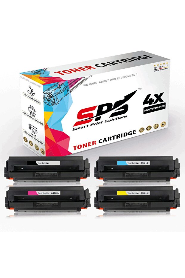 SPS Compatible Toner Cartridges for Canon | CRG-055H | 4x Multicolor | Yield upto 7,600 Pages