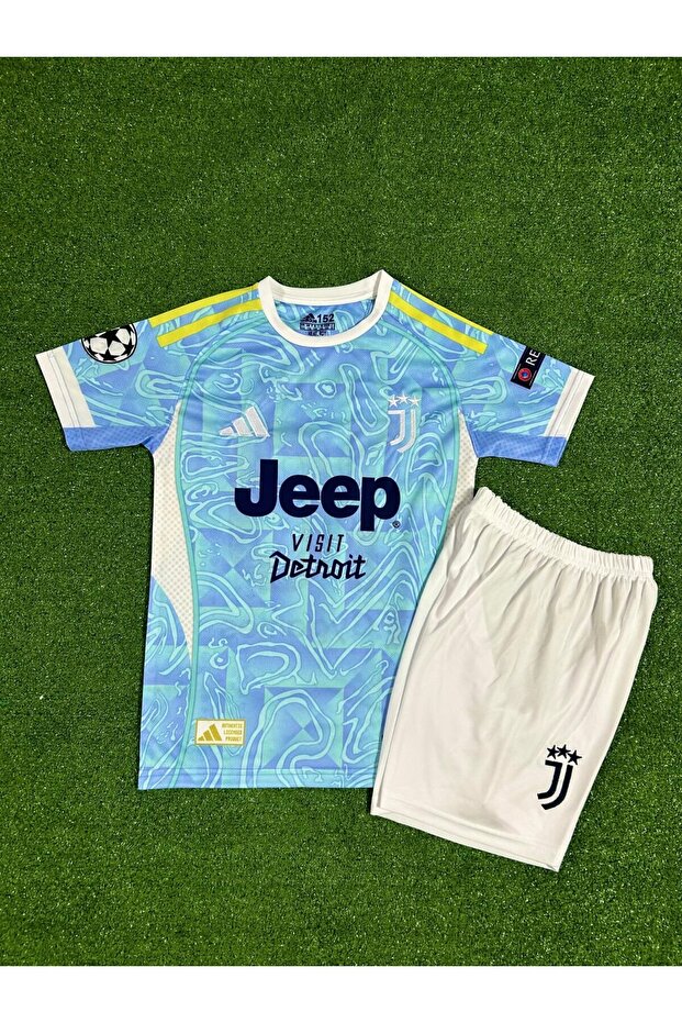 BYSPORTAKUS Juventus 2025/26 Yeni Sezon Kenan Yıldız Deplasman Çocuk Forması (Mavi)