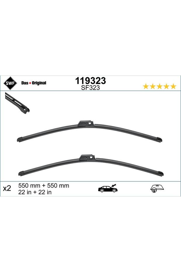 SWF Windshield Wiper Blade, Code 119323 - 1