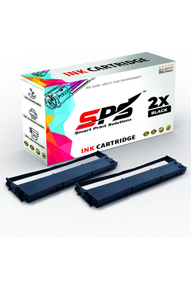 SPS Compatible Ink Ribbon Cartridges for Epson | LQ-300 | 2x Black | Yield Upto 60,000 Pages