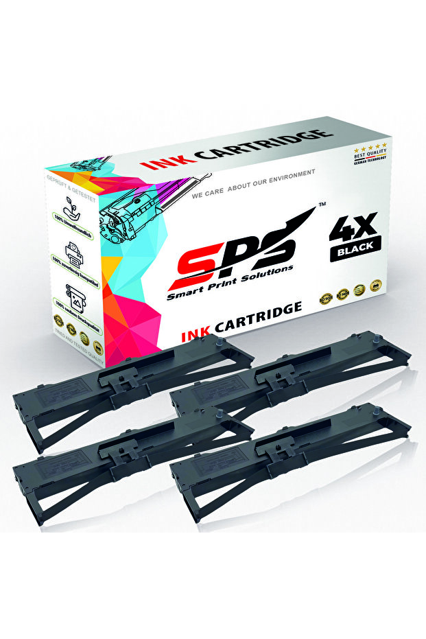 SPS Compatible Ink Ribbon Cartridges for Epson | LQ-590 | 4x Black | Yield Upto 40,000 Pages