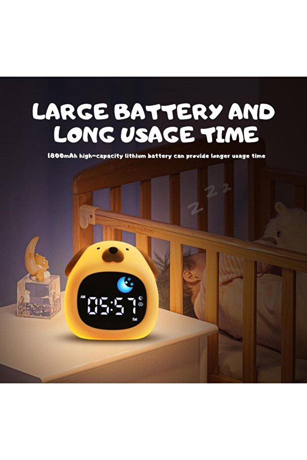 - KÖPEK FİGÜRLÜ SAATLİ ALARMLI GECE LAMBASI - 4