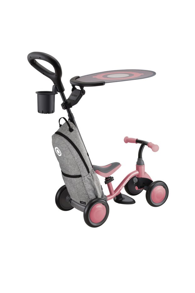 Deluxe 3 in 1 Learning Balance Bike for Kids – Convertible Ride On Tricycle – Pastel Pink