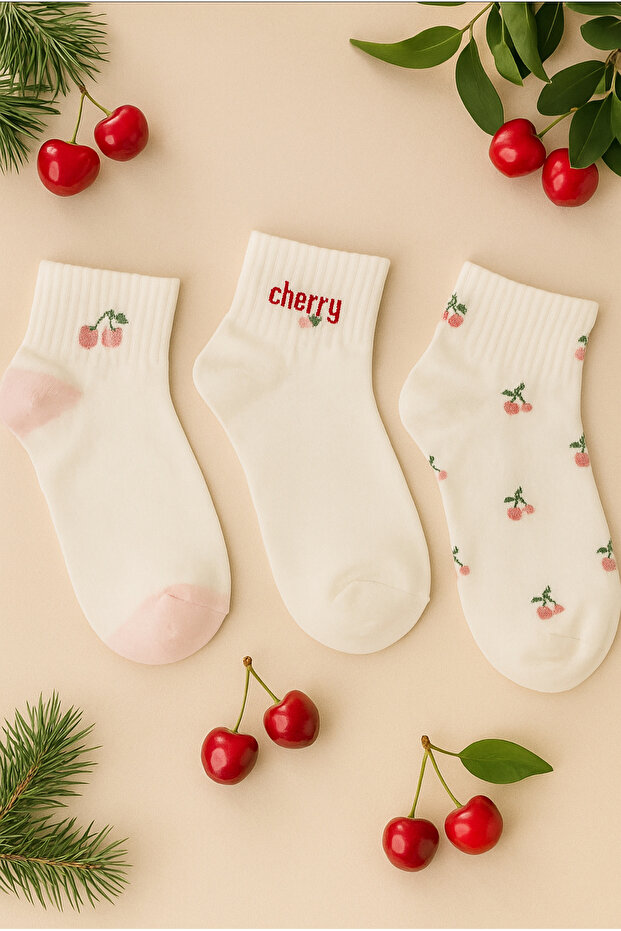 جوارب منقوشة بدون خياطة 3 قطع - 1