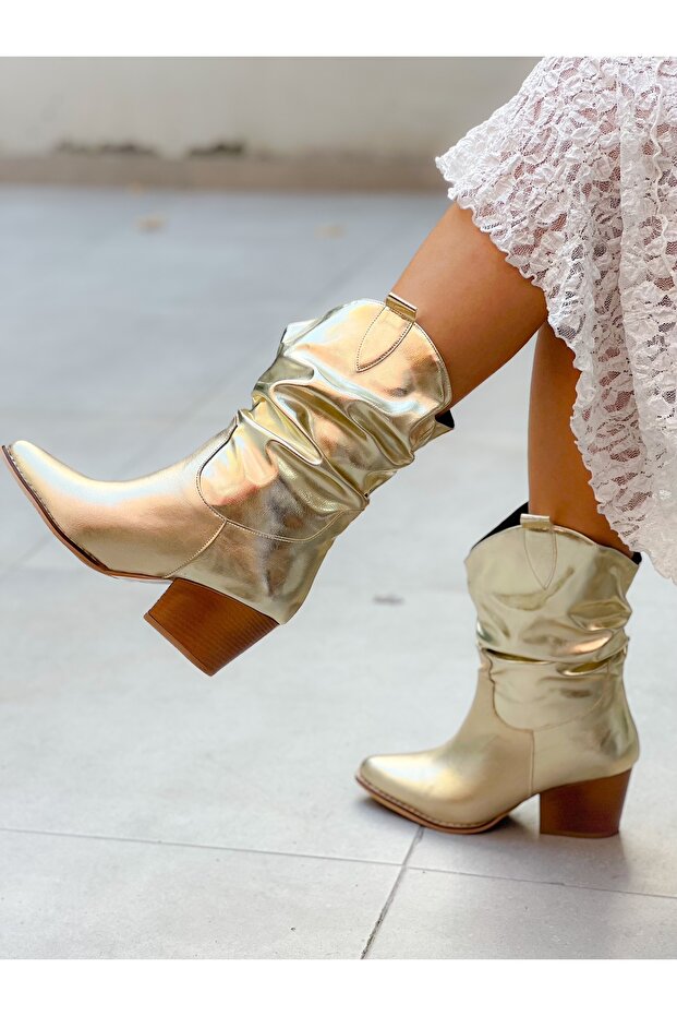 Tokyo Gold Metal 6 cm Heel Dallas Boots Bottie