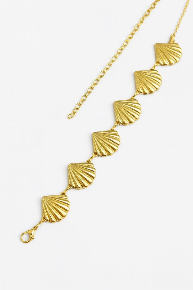 Women's Gold Mussel and Starfish Detailed Body & Waist & Dress & Pants Chain Belt 2 Pieces