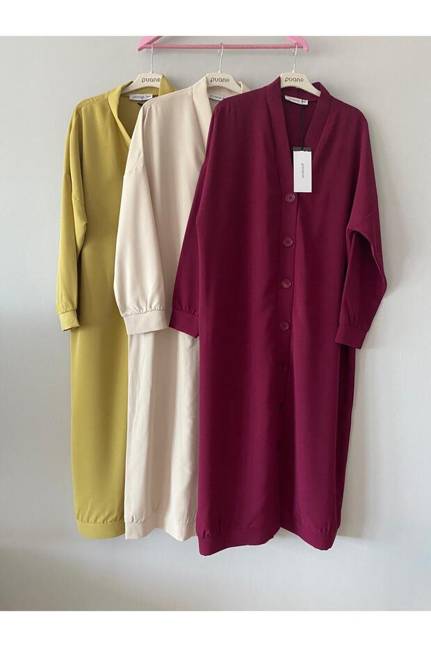 Boydan Düğmeli Tunik/Hırka - 5