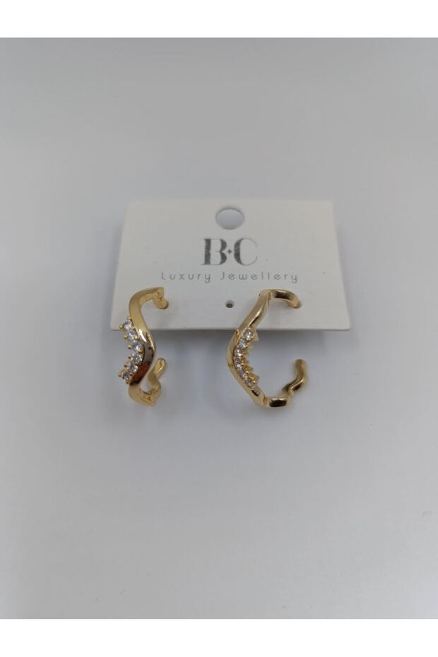 Gold, Stone, Ring, Premium Steel Earrings