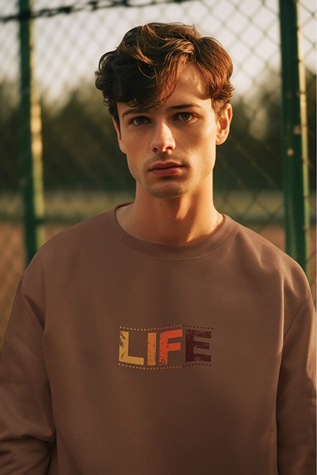 سترة LIFE2 مطبوعة ملونة بياقة الدراجة