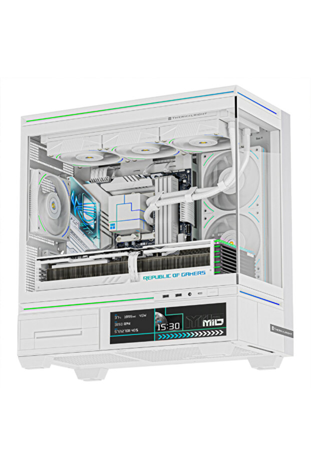 TL-M10 Vision M-ATX computer case with 6.9inch LCD screen Without fans WHITE - 2