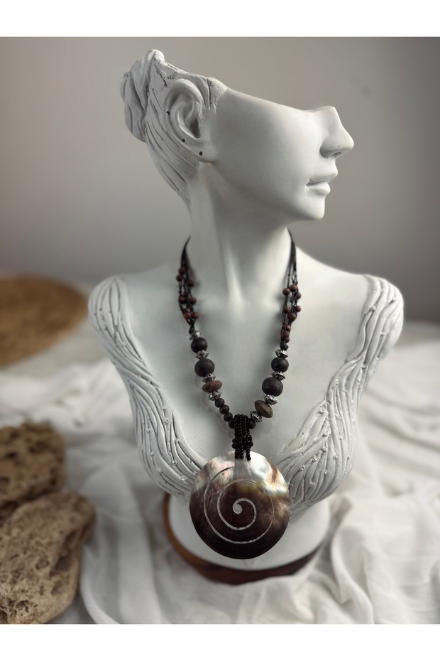 Spiral model kabuk kolye - 1