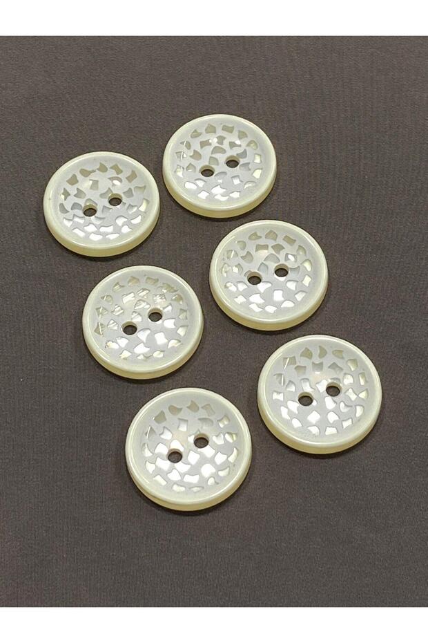 Coat Cardigan Button / Segmented Model Large Size / Set of 6 / 3.5 cm / White