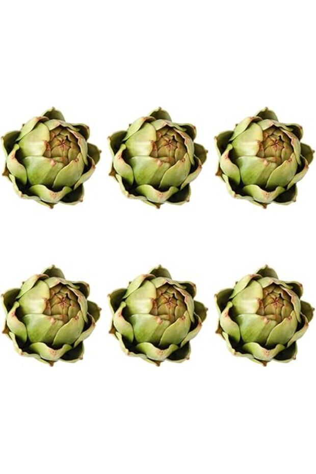GiftYou [6-Pack] Large Artificial Artichoke Fake Vegetables and Fruits for Kitchen Decorations (Gree