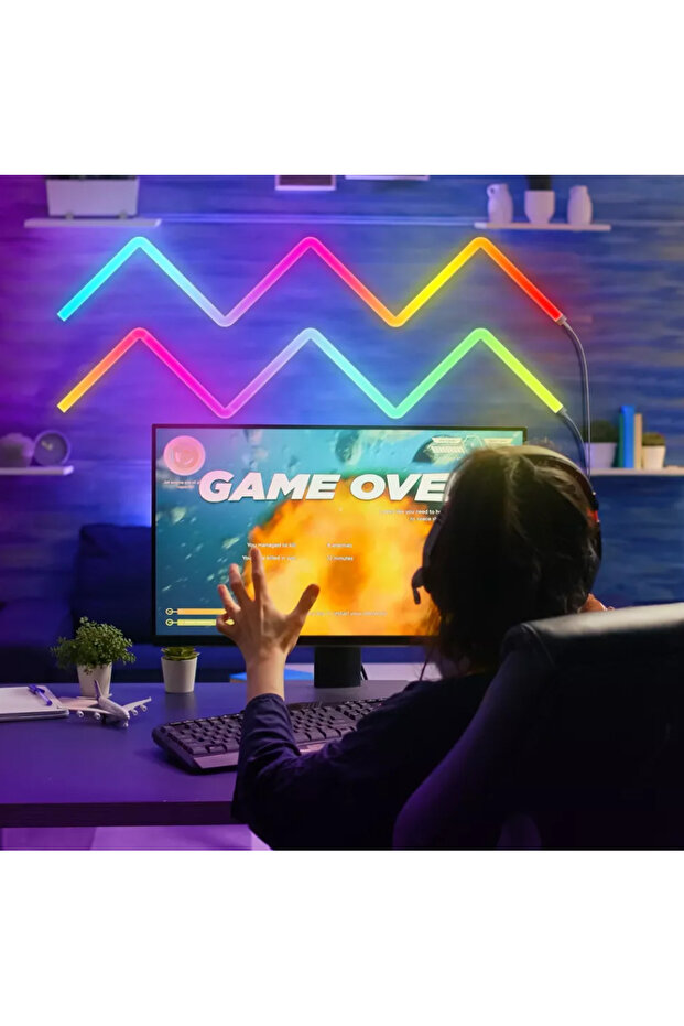 إضاءة حائط ذكية محيطة RGB LED Light مع جهاز تحكم عن بعد Tuya APP ومزامنة الموسيقى وإضاءة ليلية للتلفزيون وغرفة النوم