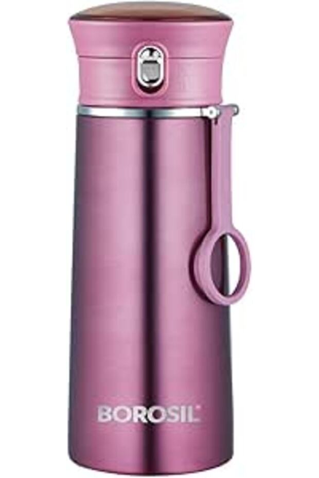 BOROSIL Double Wall Copper Coated Inner Vacuum Insulated Travelease Flask |Water Bottle|Thermos|Spor