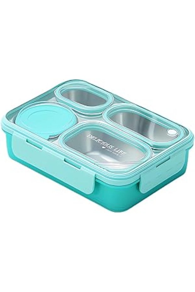 AUTOYSUR Lunch Box Stainless Steel Containers For Adults Men Women, Bento Box Adult Lunch Box W/ 4 C