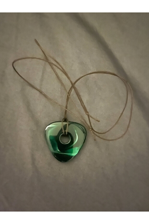 Coraline Green Triangle Shaped Bohemian Necklace (Small Differences May Occur Due to Handmade Nature)