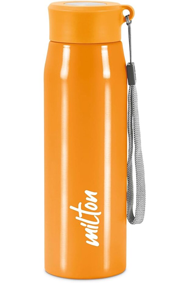 MILTON Handy 650 Stainless Steel Water Bottle, 690 ml, Orange | Single walled | Leak Proof | Easy Gr