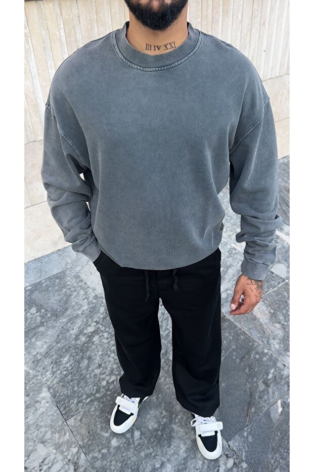 Washable Oversize Basic Sweatshirt - 2