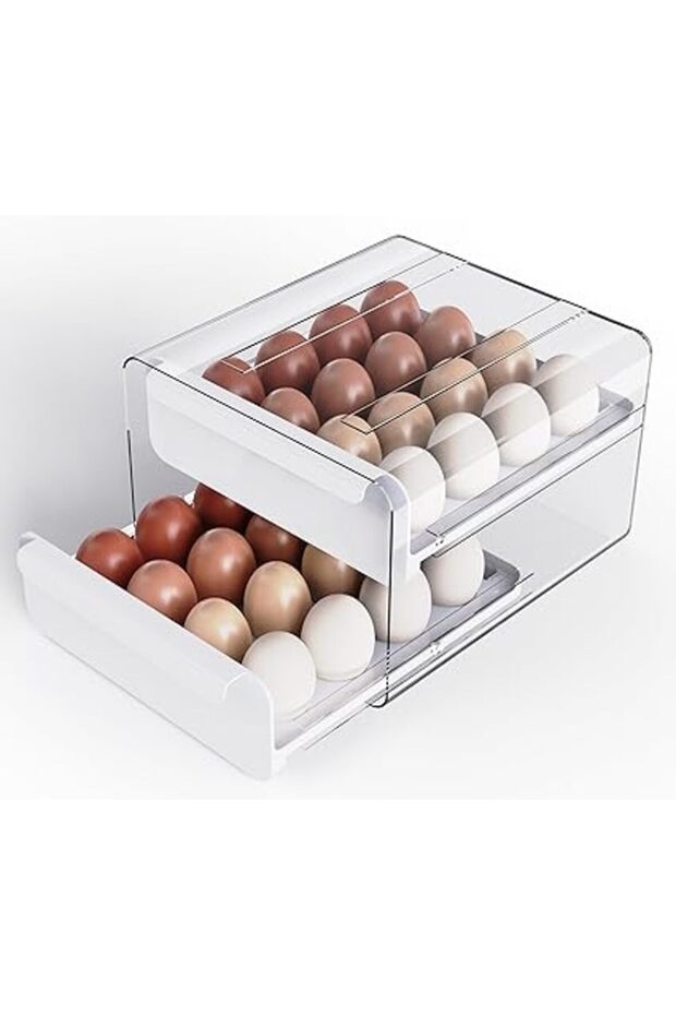 Egg Holder for Refrigerator,Large Capacity Clear Fridge Organizers and Storage, Egg Fresh Storage Bo