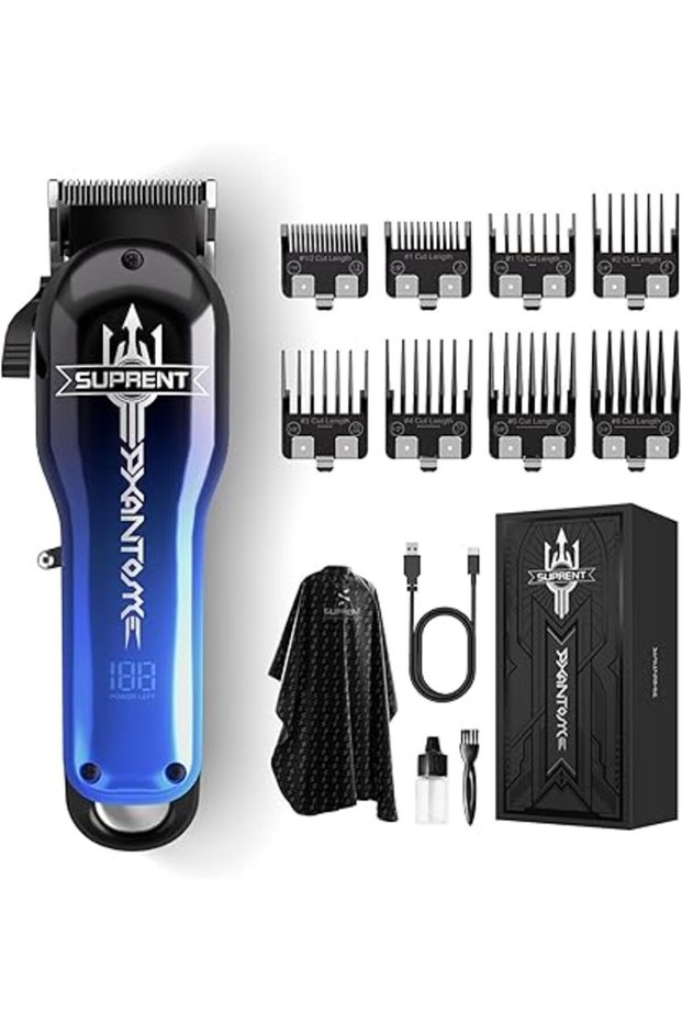 SUPRENT Hair Clippers for Men, Cordless Hair Clippers Set with Type-C Rechargeable, 7000 RPM Powerfu