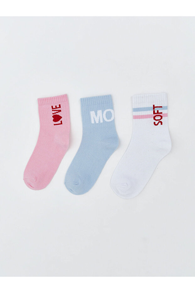 Lcw Eco Patterned Girls' Socks 3-Piece (W5)