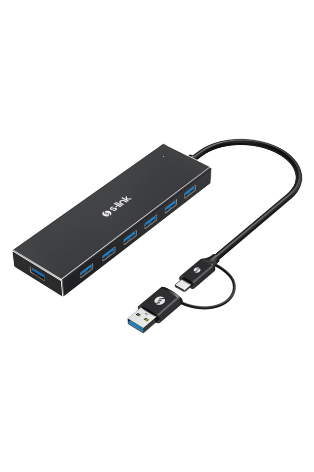 Sw-u317, Usb3.0 Type-c To , 7xusb 3.0, Metal, Usb Hub - 1
