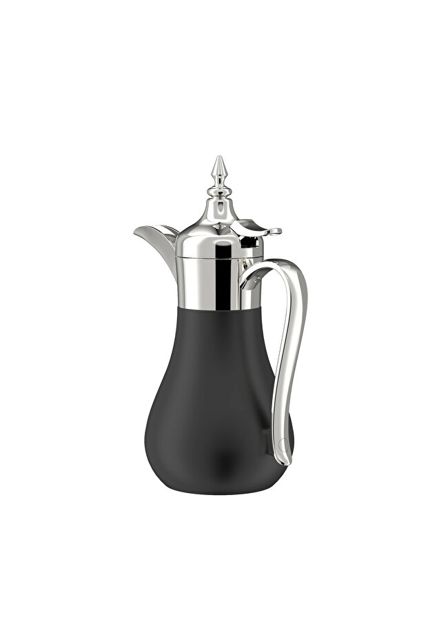 دله قهوة استيل فضي + أسود مطفي - 0.7L