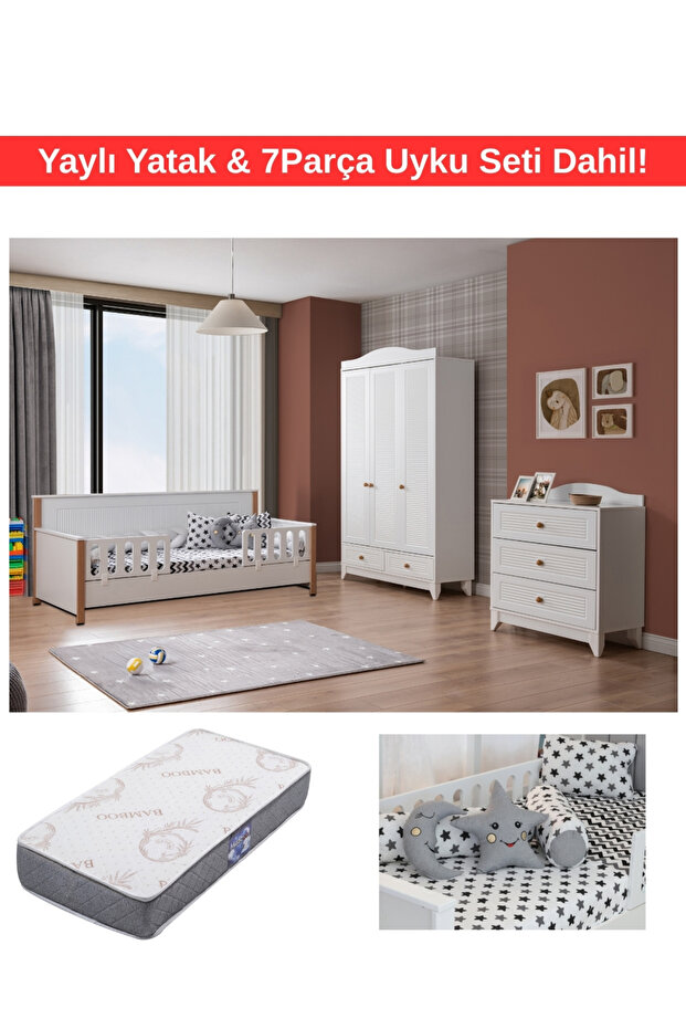 Allende Viya Bebek ve Çocuk Oda Takımı / Yatak ve 7 Parça Uyku Seti Dahil / Ücretsiz Kurulum - 1