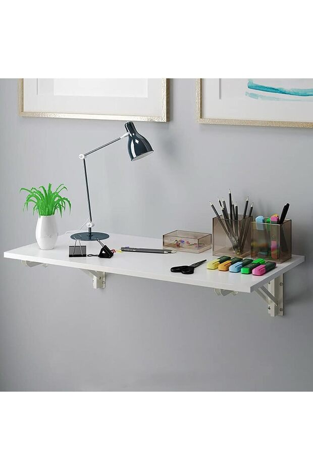 Wall-Mounted Folding Table & Desk – Black Finish 120x60 cm Space-Saving Design